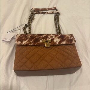 Kurt Geiger Brown and Tan Quilted Shoulder Bag